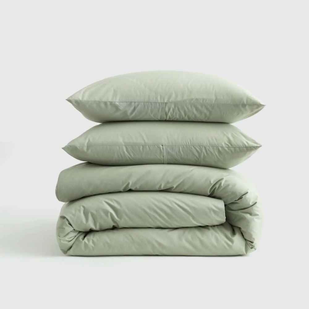 NWOT Quince Classic Organic Percale Cotton Duvet Cover set KING/CAL KING
